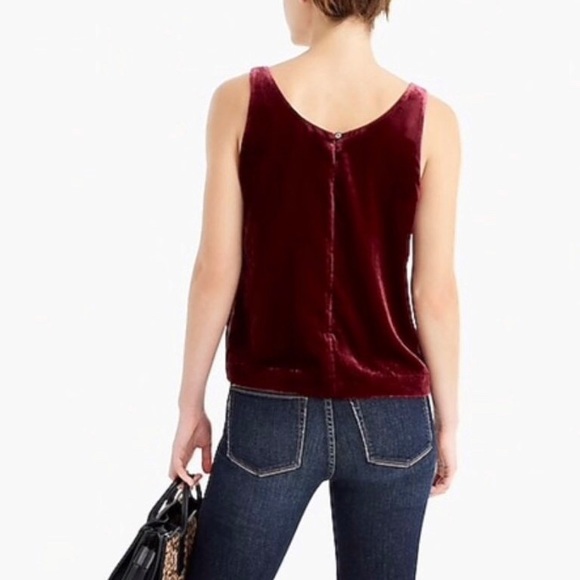 J CREW | Plum Velvet Versatile Spaghetti Strap Boho Tank Top - Picture 2 of 11